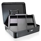 Geldkassette 30 cm groß flach abschließbar Münz Geld Zählbrett Kasse schwarz 300mm (mit...