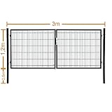 Doppelflügeltor Flügeltor Einfahrtstor Gartentpforte Doppeltor Hoftor Gartentor, Farbe:Anthrazit,...