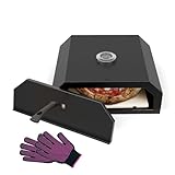 PAXLINSEN 12-Zoll-Pizzaofen mit Griff und einem Paar Handschuhen, tragbares Pizzaofen-Zubehör,...