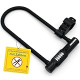 KOHLBURG Sicherheits- Bügelschloss Zahlenschloss für E-Bike & Fahrrad (mit 12mm Stahlkern & Zahlen...