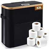 OUSFOT Toilettenpapier Aufbewahrung Korb mit Deckel, 32L Badezimmer Organizer klopapier Aufbewahrung...