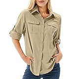 yeyity Hemd Damen UPF 50+ UV Schutz Langarmshirt Damen Outdoor Schnelltrocknend Sommer Shirts Safari...