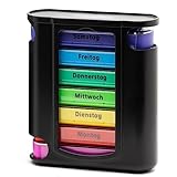Foubiss Tablettenbox - BPA Frei - Medikamentenbox mit 7 Tage 4 Fächer - Pillendose perfekt für...