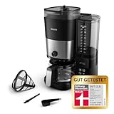 Philips All-in-1 Filterkaffeemaschine - integriertes Kegelmahlwerk für frisch gemahlenen Kaffee -...