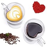 Umllpet Doppelwandige Kaffeegläser,2 Stück Kaffeegläser Set, Herzförmig Kaffee Gläser...