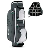 COSTWAY Golfbag, leichtes Golf Cart Bag, mit Regenhaube, 14er Einteilung von Schlägerfach, auch zur...