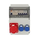 EDO, Baustromverteiler Komplett ASTAT LC 688 10 Module, IP65, 32/5, 2x230V SCHUKO IP44, R4P40A Typ...