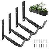 Knpwer 4 Stk Balkon Blumenkasten Halterungen, Verstellbare Fenster Pflanzkasten Halterungen 6-12...
