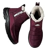 Generisch Schneestiefel Damen Wasserdicht Und Gefüttert,Wanderstiefeln Damen Plateau Schuhe...
