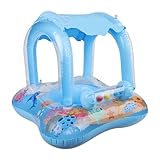 Schwimmring Baby mit UPF50+ Sonnenschutzdach & Spielzeug, Schwimmhilfe Baby für den Pool, Kinder...