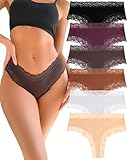 FINETOO Unterhosen Damen Baumwolle Spitze Brazilian Slip Damen Sexy Unterwäsche Frauen Atmungsaktiv...