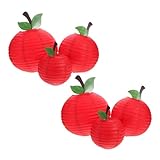 HEALSOPTHY 6 Stück Teiliges Apfel Papierlaternen Rote Früchte Dekoration Vielseitig für...