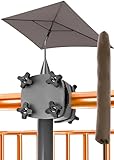 4smile Sonnenschirm Balkon SunnyShade Plus, Anthrazit - 3-in-1 SET Sonnenschutz Balkon - UPF 50+...