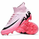 WOWEI Fußballschuhe Herren High Top Spike Cleats Outdoor Athletics Professionelle Fussballschuhe...