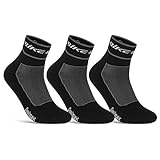 Coolmax Fahrrad-Socken für Herren & Damen (3 Paar) Atmungsaktive Quarter Radsport Socken 50302P...