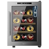 Cecotec Bolero GrandSommelier 1255 CoolWood E, für 12 Flaschen, Holzregale, Touch-Steuerung,...
