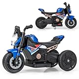 COSTWAY Elektro Motorrad Kinder, Elektromotorrad mit abnehmbaren Stützrädern & Scheinwerfer &...