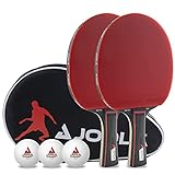 JOOLA Tischtennis Set Duo PRO 2 Tischtennisschläger + 3 Tischtennisbälle + Tischtennishülle,...