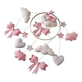Baby Mobile für das Babybett - Rosa Schleife Hase Kinderbett Mobile Deko | Schön Gestaltet...