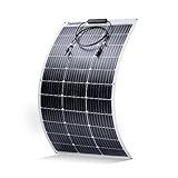 Topunive Flexibel Solarpanel 100W 12V Monokristalline Flexible Solarmodul 100 Watt 12 Volt für 12V...