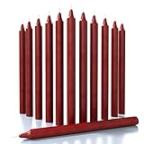 CANDWAX Bordeaux Stabkerzen, 12 Stück, gerade Kerzen, 25,4 cm, ideal als geruchlose Kerzen,...