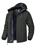 Rdruko Skijacke Herren Winterjacke Snowboardjacke Warme Fleece GefüTtert Winter Jacke Wasserdicht...
