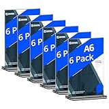 QWORK® 6 Stück A6 Acryl Tischaufsteller mit Solide Sockel, Doppelseitiger...