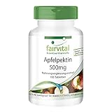 Apfelpektin Tabletten - mit löslichen Ballaststoffen, Calcium und Vitamin C - VEGAN - 100 Tabletten