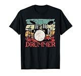 Drummer Drum Schlagzeuger Band Spruch Vintage Retro Design T-Shirt