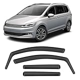 GEARMONSTER Windabweiser Schwarz kompatibel mit VW TOU-Ran 2004-2015, Autofenster Regenschutz...