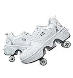 RollschuheMädchen/Jungen，Quad Roller Skates Damen Skate Roller ，2-in-1- Skate Schuhe...