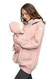MijaCulture 3in1 Tragejacke Umstandspullover für Tragetuch für Babytrage Kängurujacke 4132 (Rosa,...