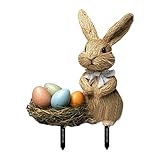 Gartenstecker Bunny Egg - Gartenschild mit Hase und Eier, Gartenschild Kaninchendekoration |...