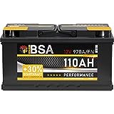 BSA Autobatterie 110Ah 12V 920A/EN ersetzt Batterie 100Ah 90Ah 105Ah 95Ah +30% Startleistung...