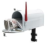 US Mailbox Briefkasten Amerikanisches Design weiß mit passender Wandhalterung