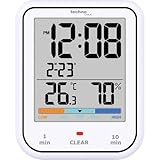 Technoline WT380 Digitale Badezimmeruhr mit Hygrometer und Thermometer | wasserdicht| Duschtimer |...