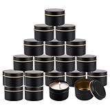 MUXHEL 24er-Set Kerzendosen, 65 x 45mm Kerzenbehälter Runde, 120ml Kerzengläser Runde, Metalldosen...