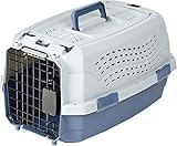 Amazon Basics Katze Transportbox für Haustiere, 2 Türen, 1 Dachöffnung, L 48 x B 32 x H 25 cm,...