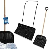 KOTARBAU® Satz Schneeschieber 80cm mit Rädern + Schneeschaufel 48 cm, Schneewanne mit...