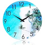 Ligeinsrk Outdoor -Uhr 12 '' Acryl Waterdosientes Außendauer Walluhr Beach Coastal Themenpool für...