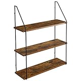 IBUYKE Wandregal, Schweberegal 3 Etagen, Wandboard für Bücher, 60x20.5x80cm, Dekorative Regale,...