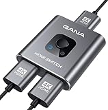 HDMI Splitter HDMI Switch,GANA 4K@60Hz Aluminium Bidirektional HDMI Switch 2 In 1 Out oder 1 In 2...