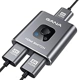 HDMI Splitter HDMI Switch,GANA 4K@60Hz Aluminium Bidirektional HDMI Switch 2 In 1 Out oder 1 In 2...