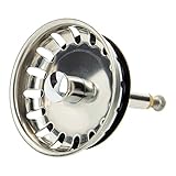 tecuro Siebkorb für Spülenabläufe, Edelstahl Ø 54 mm, Verstellbare Führungsstange,...
