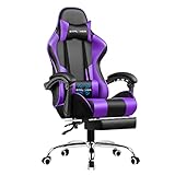 GTPLAYER Bürostuhl Gaming Stuhl Massage Gaming Sessel Ergonomischer Gamer Stuhl mit Fußstütze,...