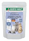 Kiebitz Markt Premium Pouchbeutel Lammallerlei, Kalb, Rind mit Spätzle & Cranberries und Distelöl...
