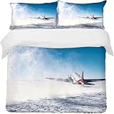 YZQGLHP Bettwäsche 200x200 Flugzeug Bettbezug Set für Kinder Jungen Mädchen Weich Atmungsaktiv...