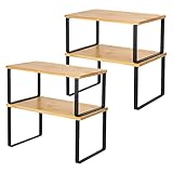 LIANTRAL Küchenschrank Organizer 4er-Set, Küchen Arbeitsplatte Regal Organizer aus Metall und...