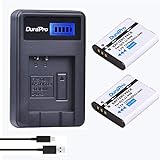 DuraPro 2Pcs LI-92B DB-110 Battery Akkus + LCD USB Charger for Ricoh GR III, Ricoh WG-6, Ricoh G900,...