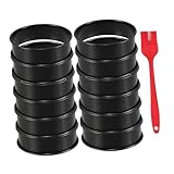 FUNOMOCYA Teiliges Edelstahl Muffinringe Nonstick Doppelgerollt Runde Tart Molds mit Silikonpinsel...